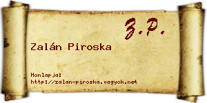 Zalán Piroska névjegykártya